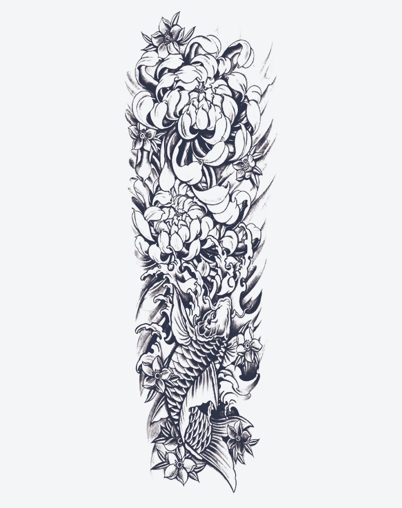 Koi Fish and Flowers Sleeve - Image 2