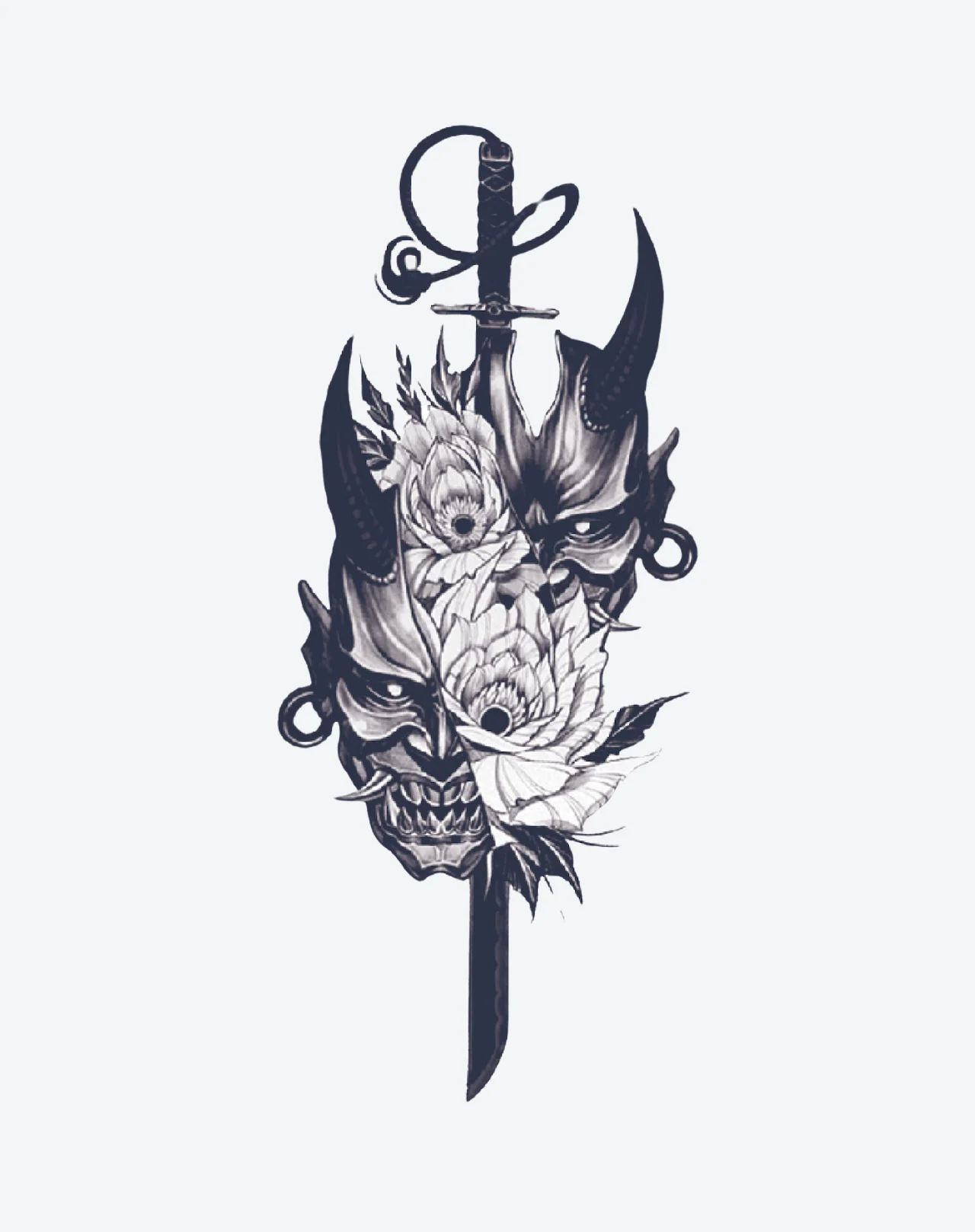 Oni Mask & Flowers - Image 2