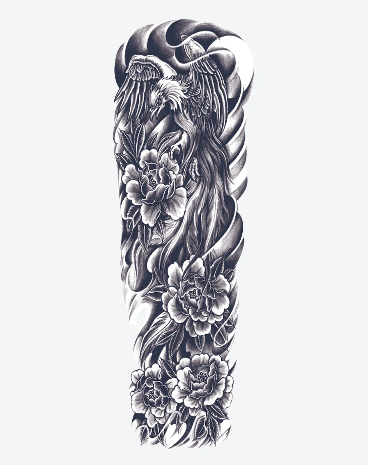 Phoenix and Flowers Sleeve